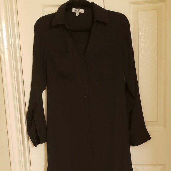 Express - Button down dress, Black - Size: M - Picture 3 of 12